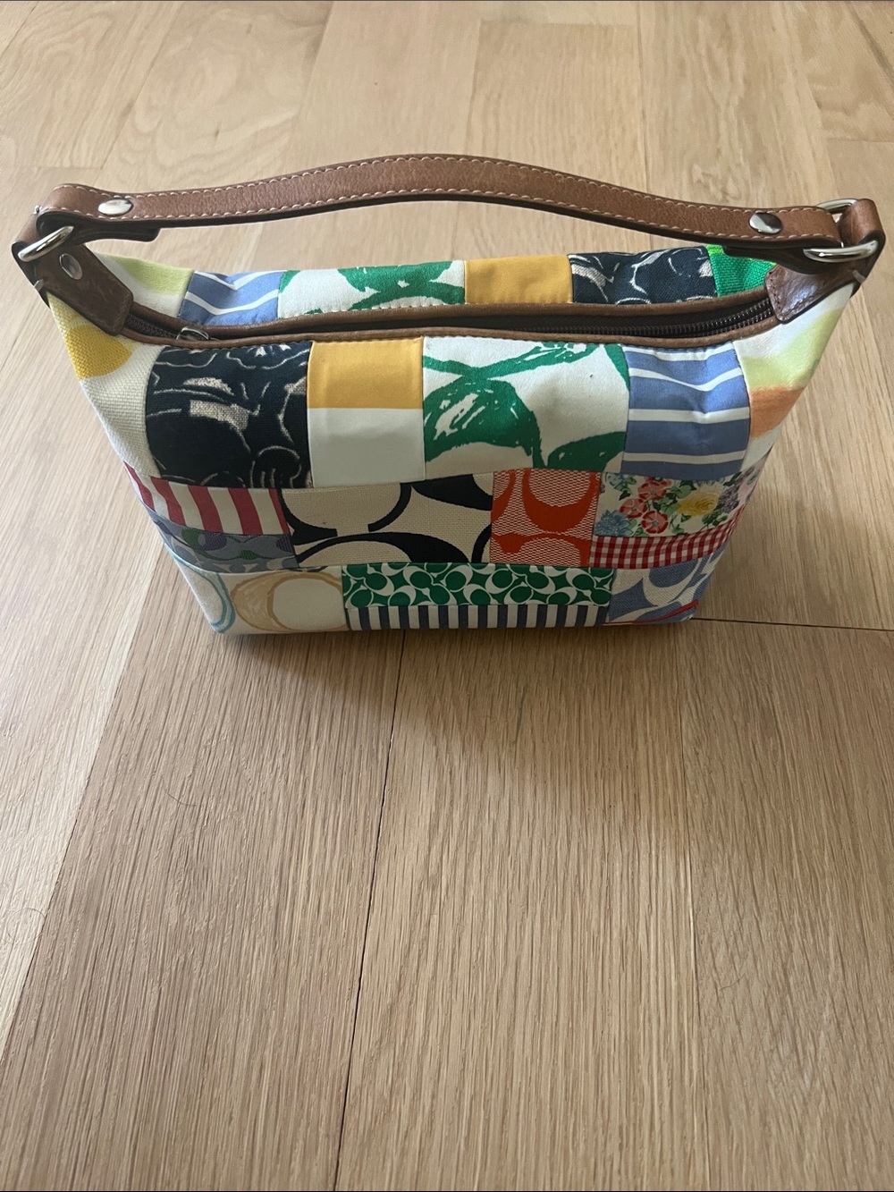Coach Multicolor Patchwork mini Bag with Brown Leather Strap - Picture 3 of 5